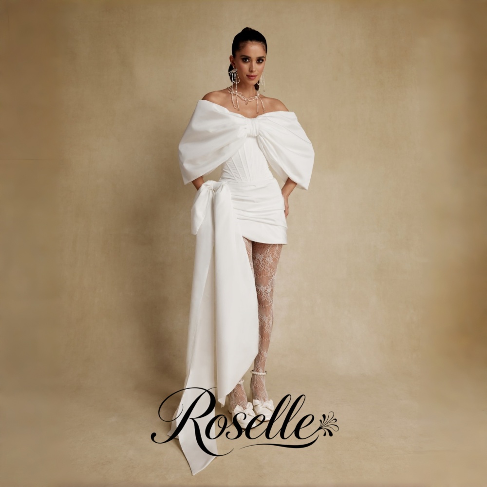 Wedding Qw - ROSELLE Gaun Pengantin Mini Tanpa Tali