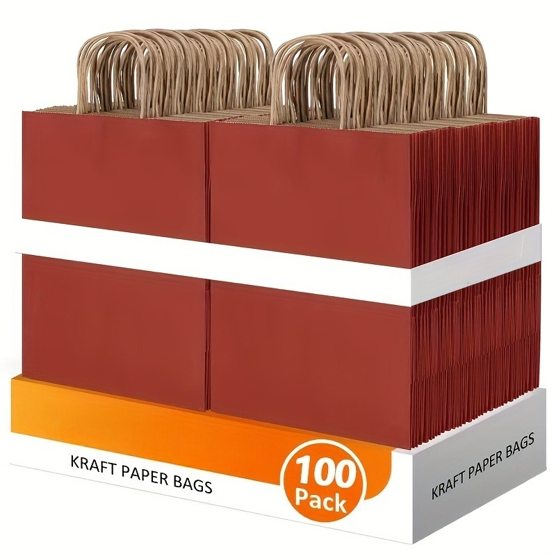 Wedding Supply Shops - 100pcs Tas Kertas Merah Dengan Pegangan