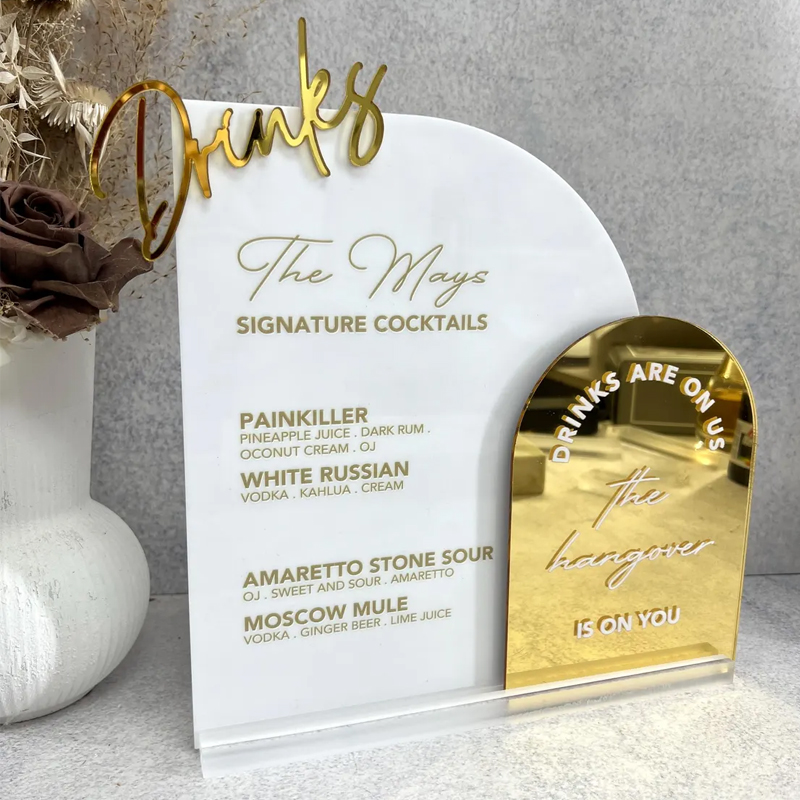 Table Number Gold - Menu Bar Kustom dengan Potongan 3D.