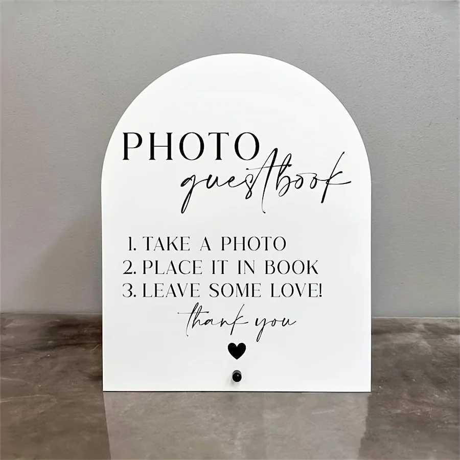 Personalized Guest Book - Tanda Buku Tamu Foto Pernikahan Akrilik