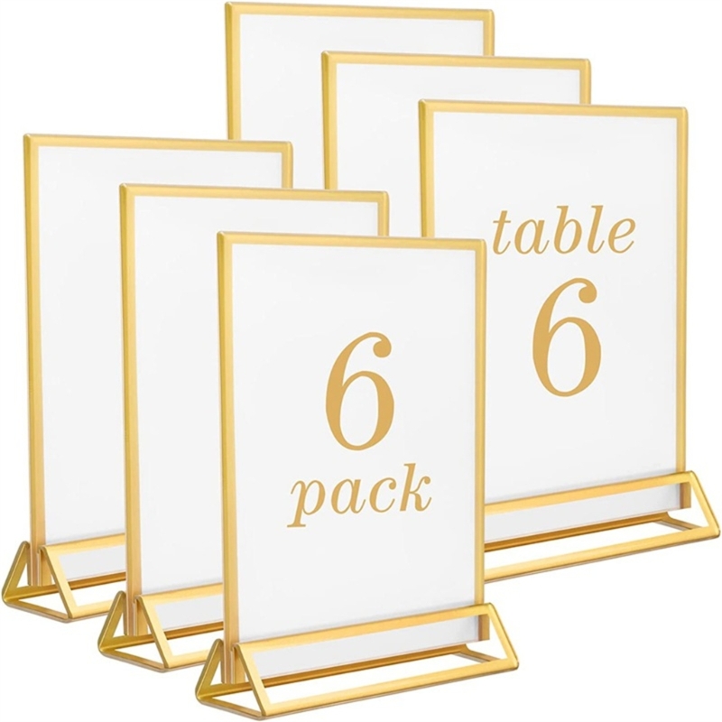 Table Number Gold - Dudukan nomor meja pernikahan akrilik bening