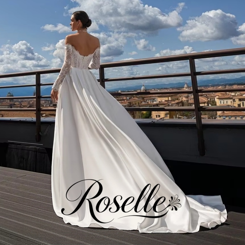 Wedding Qw - Gaun Pengantin ROSELLE Model A-Line Berbahan