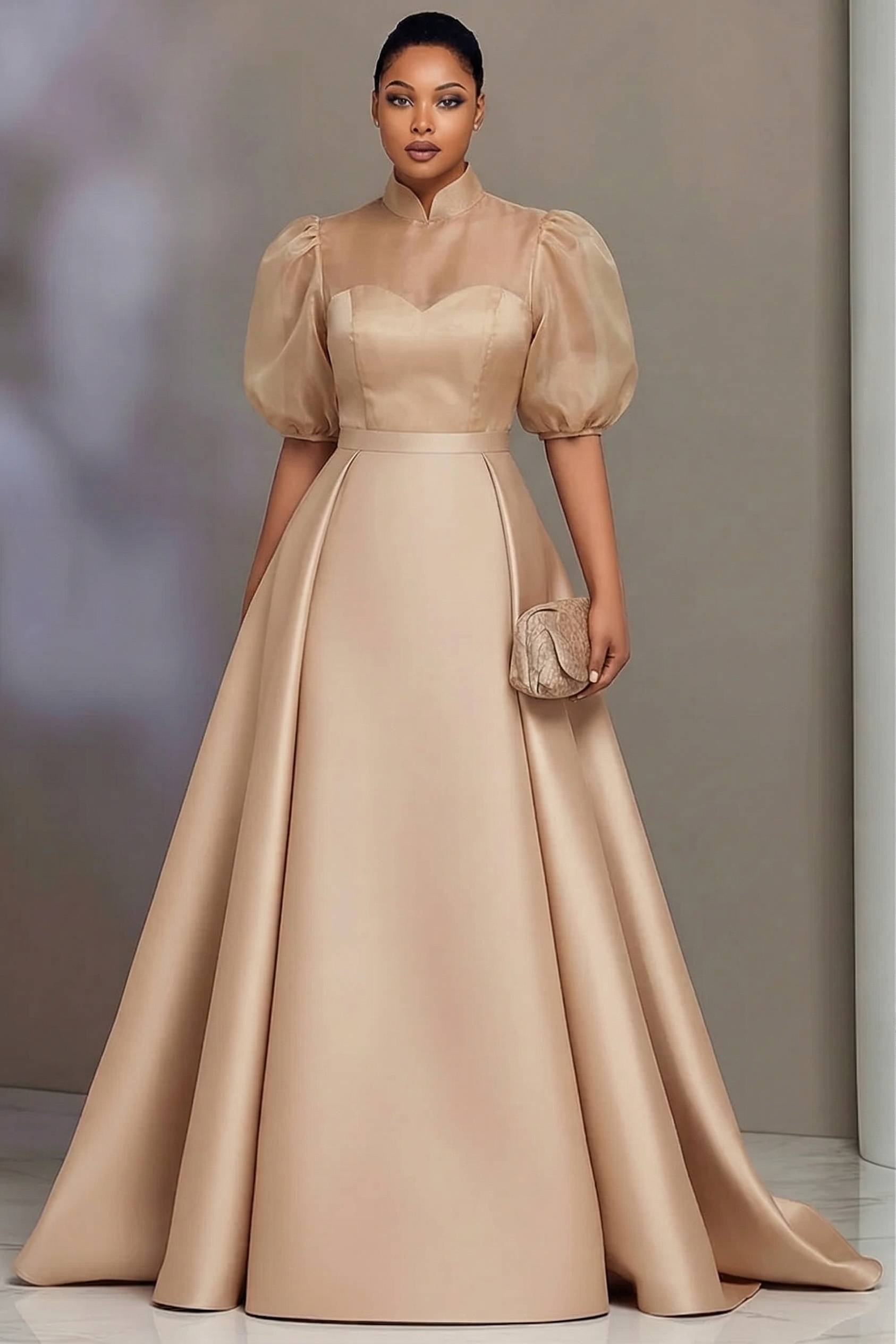 Wedding Support - Gaun Prom Satin Elegan Ukuran Besar
