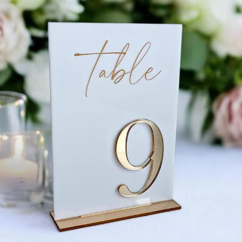 Table Number Gold - Nomor Meja Pernikahan untuk Upacara dan
