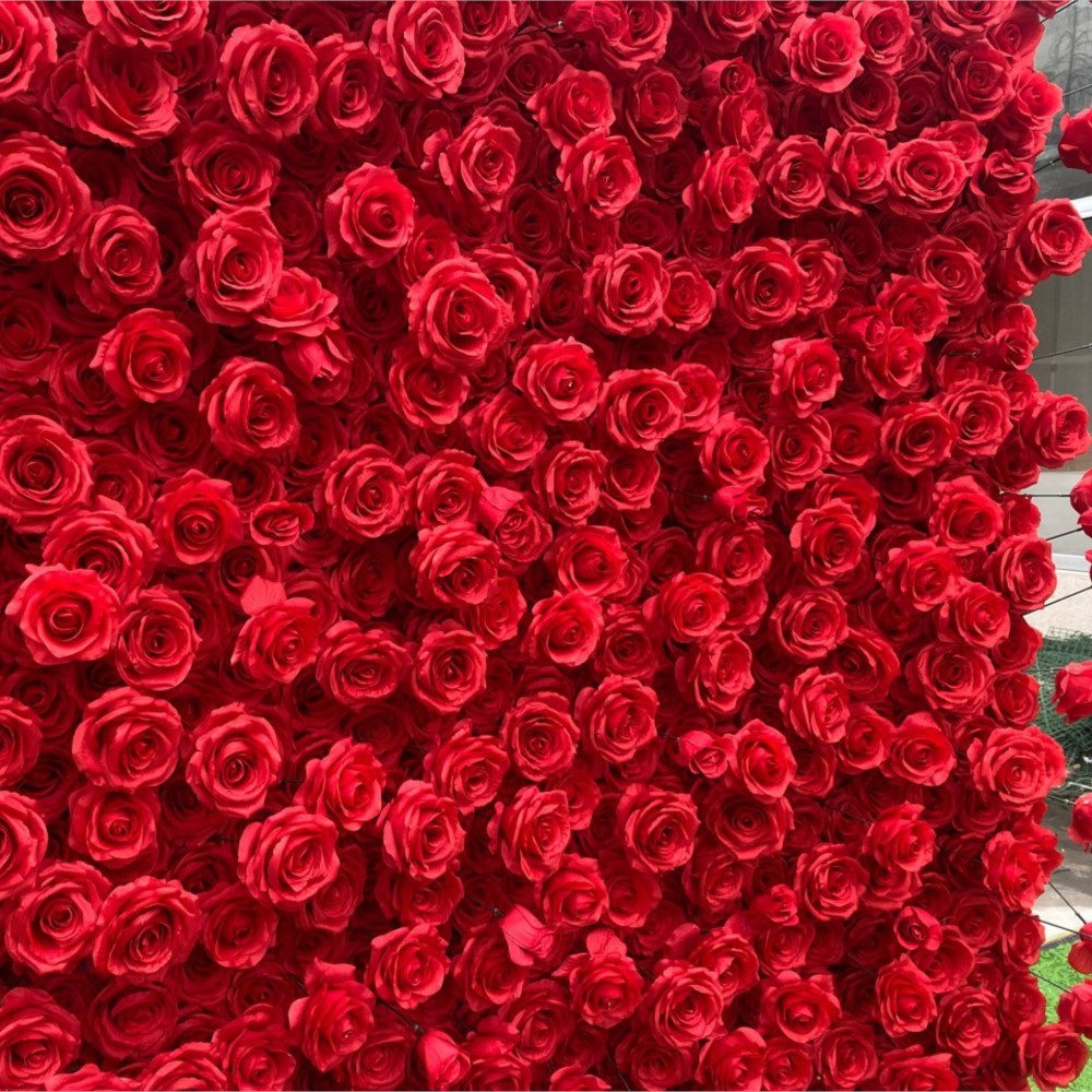 Uflower Mawar Merah 5D Bunga K - Wedding Backdrop Curtain ulasan dan harga