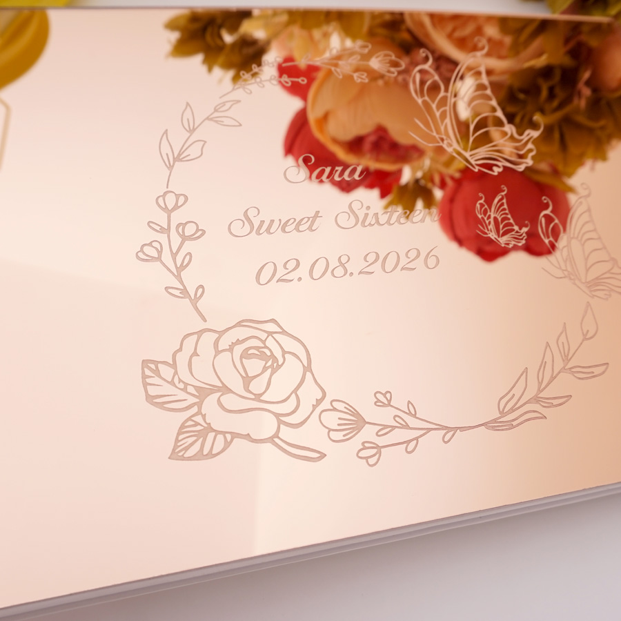 Buku Tamu Akrilik Cermin Desai - Personalized Guest Book ulasan dan harga
