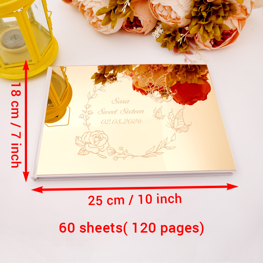 Buku Tamu Akrilik Cermin Desai - Personalized Guest Book ulasan dan harga
