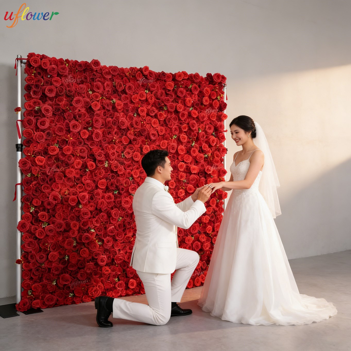 Dinding Bunga Mawar Merah Buat - Wedding Backdrop Curtain ulasan dan harga