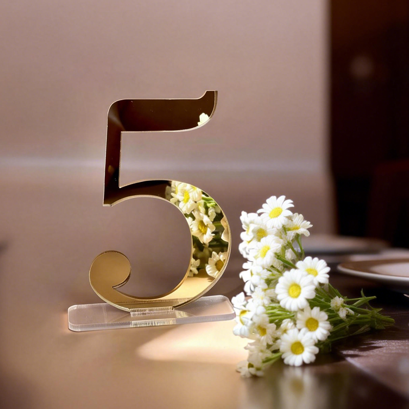 Nomor Meja Pernikahan dengan P - Table Number Gold ulasan dan harga