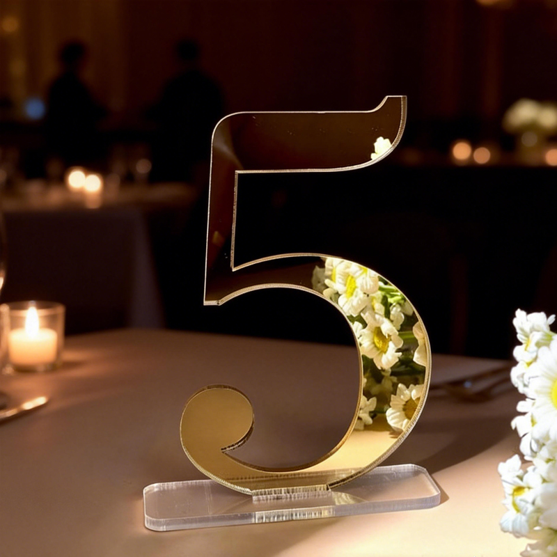 Nomor Meja Pernikahan dengan P - Table Number Gold ulasan dan harga