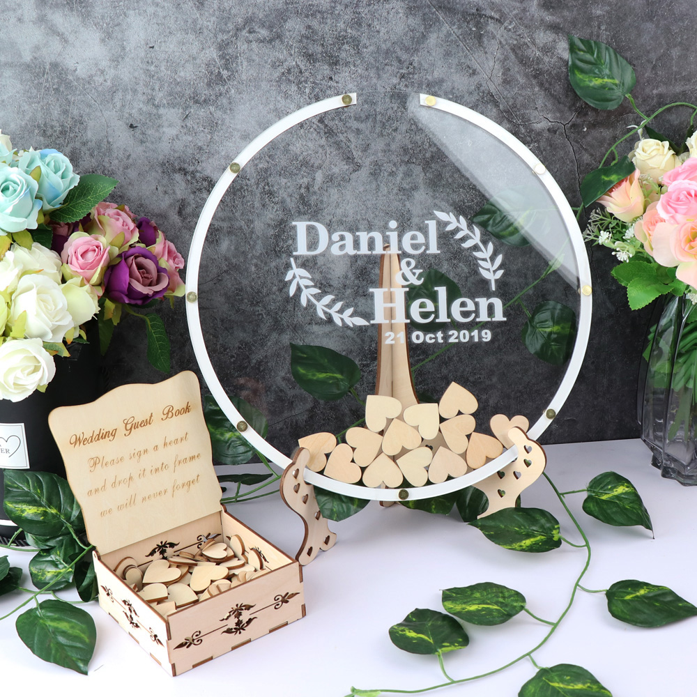 Pribadi Acrylic Round Buku Tam - Personalized Guest Book ulasan dan harga