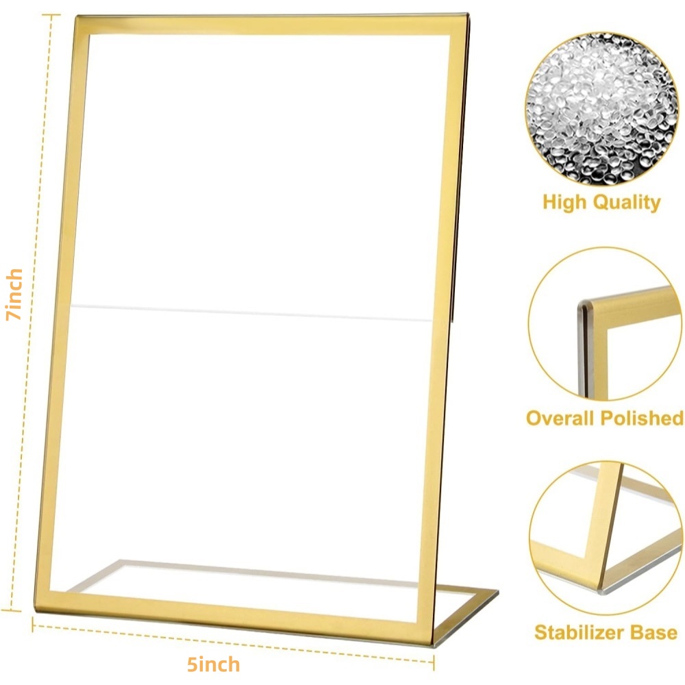 6-Pack Bingkai Foto Emas 5x7 T - Table Number Gold ulasan dan harga