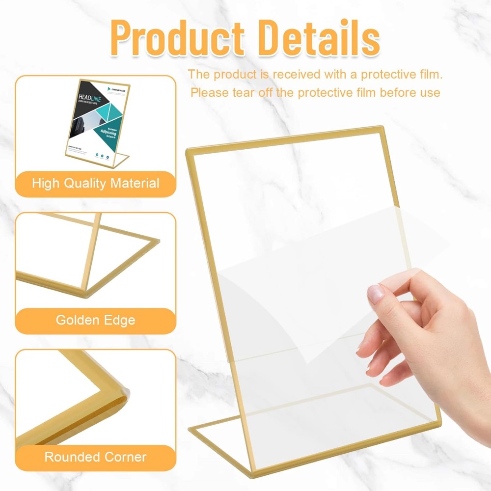 6-Pack Bingkai Foto Emas 5x7 T - Table Number Gold ulasan dan harga