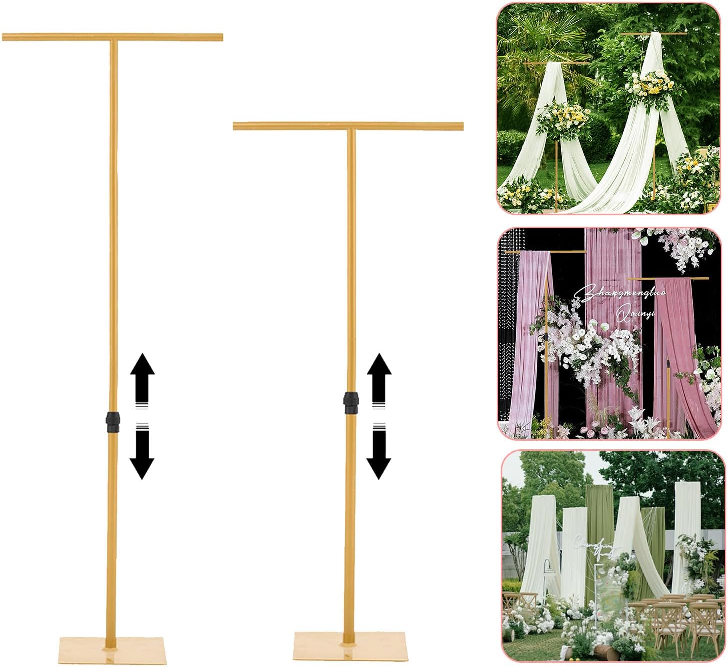 4pcs Stand Backdrop Emas 8FT,  - Wedding Support ulasan dan harga