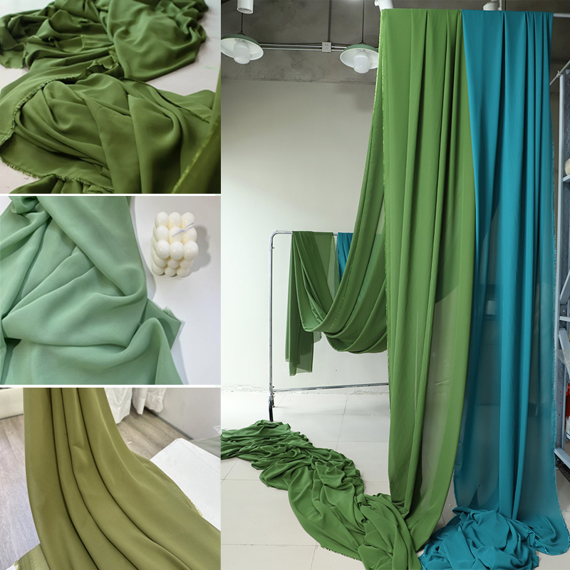Kain sifon hijau alpukat zaitu - Wedding Backdrop Curtain ulasan dan harga