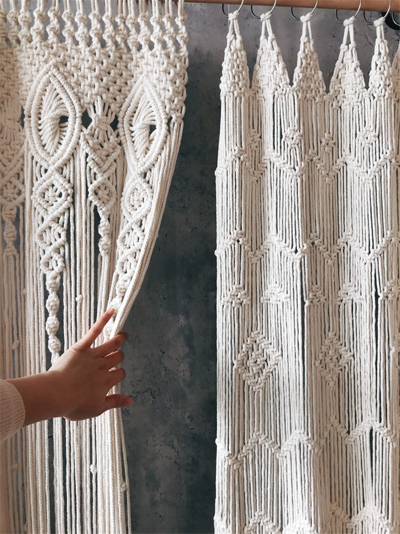 Tenun tangan Bohemia Macrame k - Wedding Backdrop Curtain ulasan dan harga