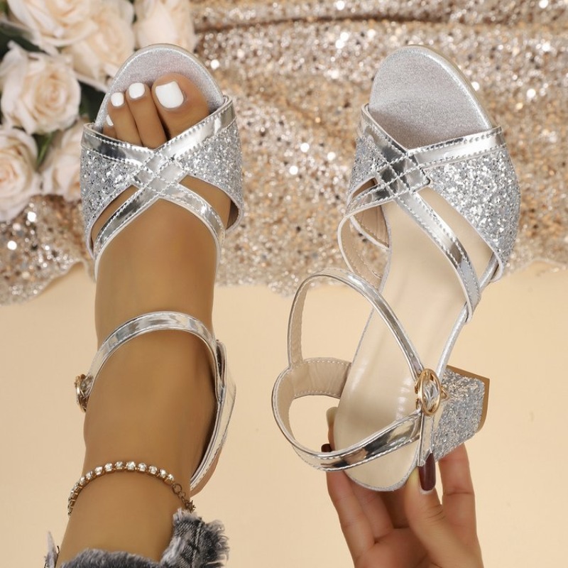 Sandal Wanita Hak Tinggi Emas  - Wedding Fx ulasan dan harga