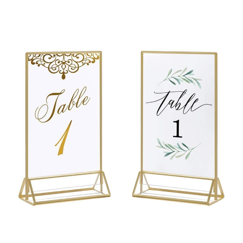 Dudukan nomor meja pernikahan  - Table Number Gold ulasan dan harga