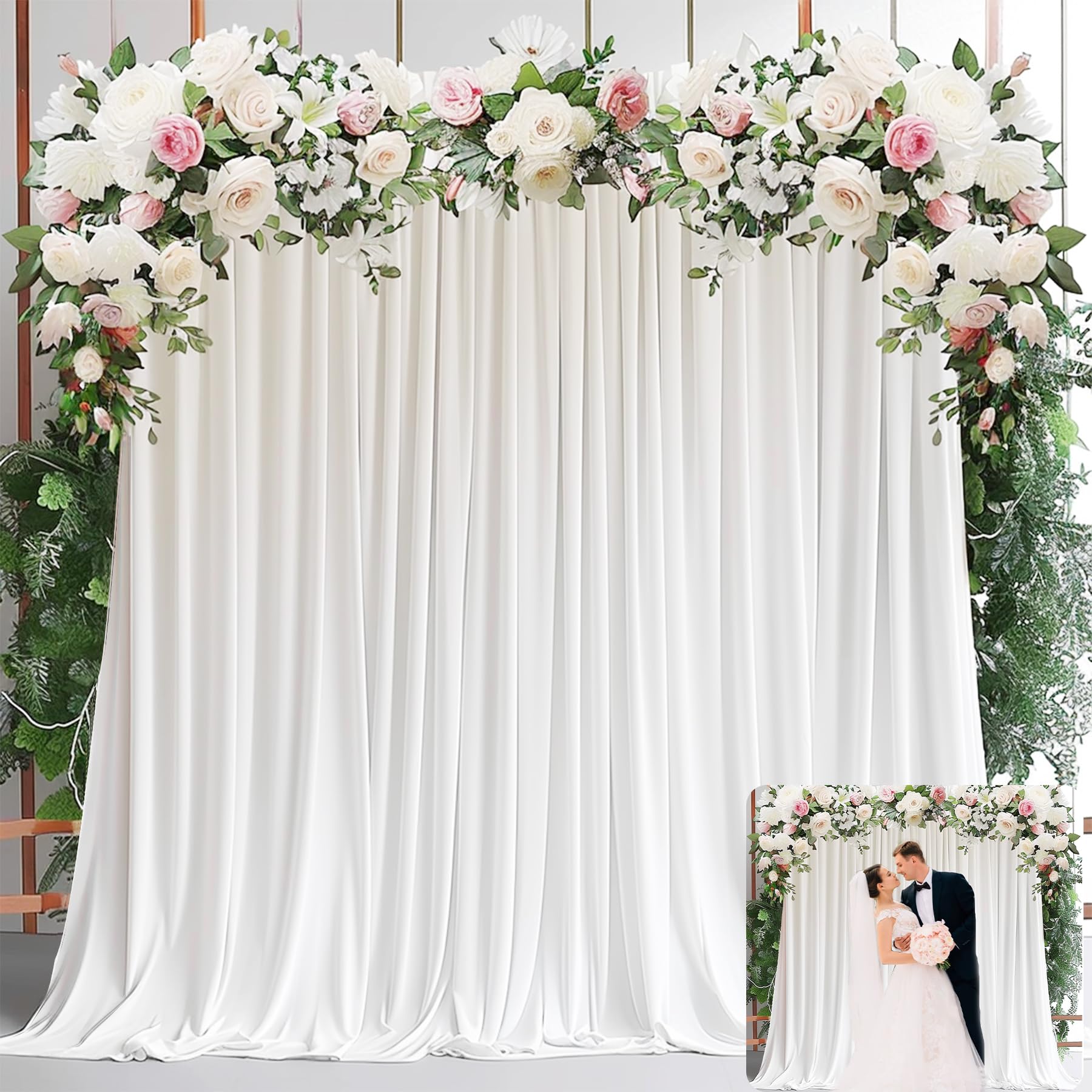 Tirai Latar Belakang Putih unt - Wedding Backdrop Curtain ulasan dan harga