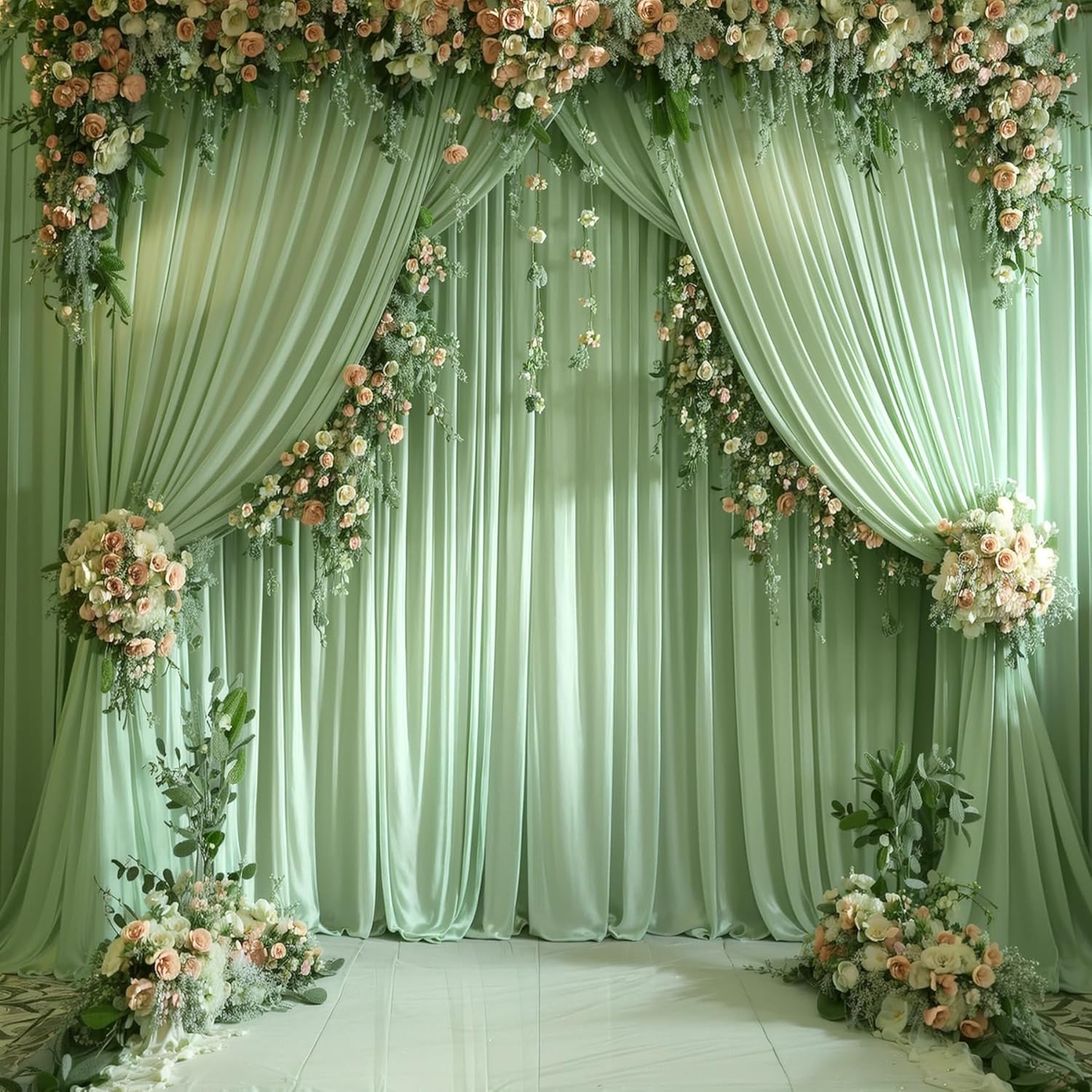 Tirai Latar Belakang Putih unt - Wedding Backdrop Curtain ulasan dan harga