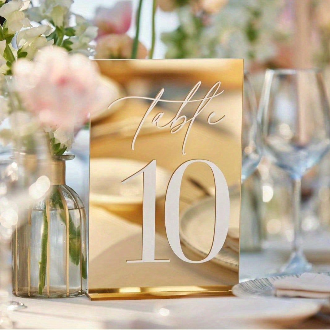 Papan Nomor Meja Akrilik Emas, - Table Number Gold ulasan dan harga