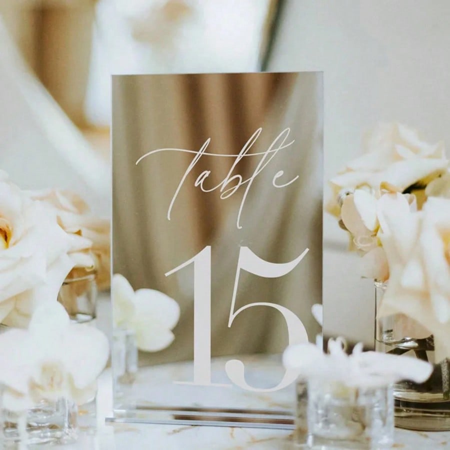 Papan Nomor Meja Akrilik Emas, - Table Number Gold ulasan dan harga