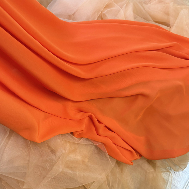 Kain sifon oranye kuning dekor - Wedding Backdrop Curtain ulasan dan harga