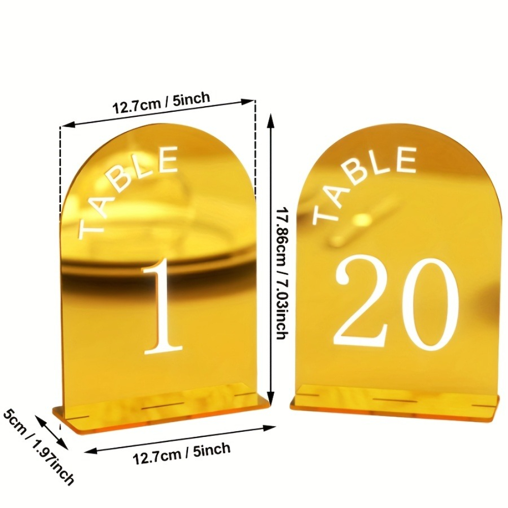 Nomor Meja Pernikahan Akrilik  - Table Number Gold ulasan dan harga