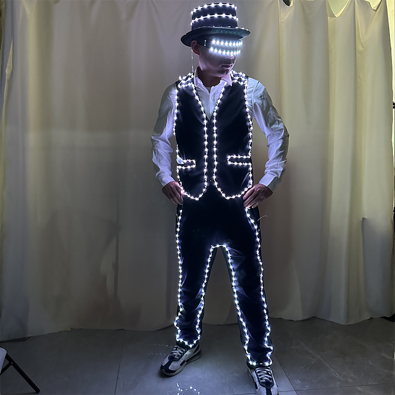 Kostum LED Warna-warni Pakaian - Suit Supply Wedding Party ulasan dan harga