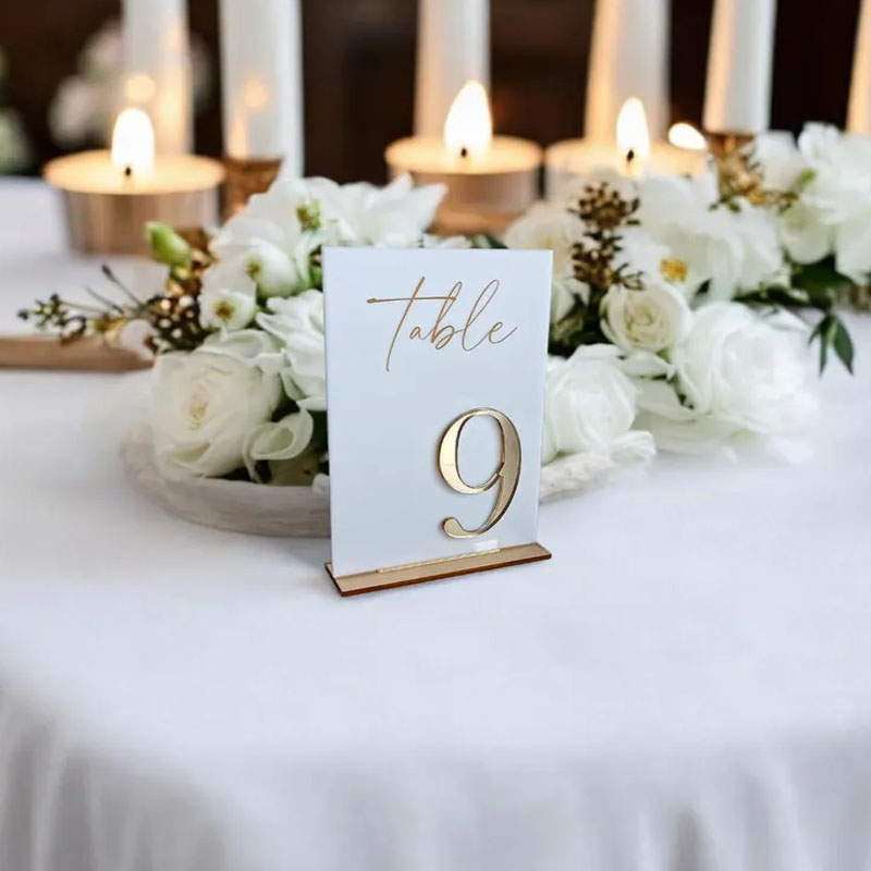 Nomor Meja Pernikahan untuk Up - Table Number Gold ulasan dan harga